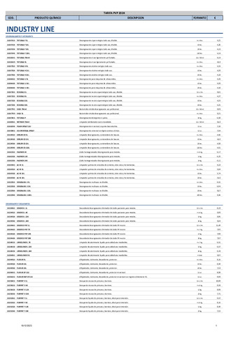 CH QUIMICA TARIFA GENERAL 2024