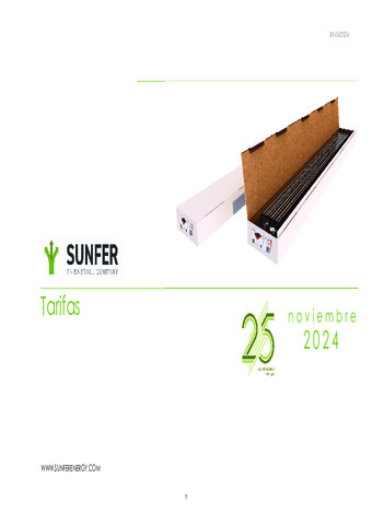 SUNFER: TARIFA NOVIEMBRE 2024