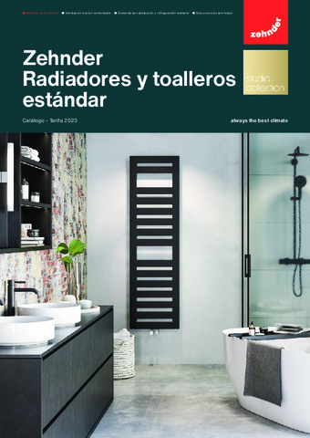 ZEHNDER TARIFA RADIADORES Y TOALLEROS ESTÁNDAR 2023