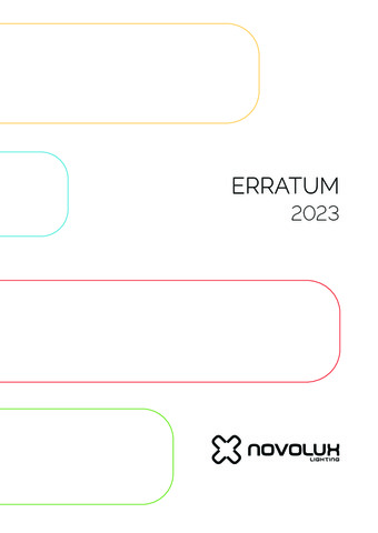 NOVOLUX LIGHTING - FE DE ERRATAS 2023