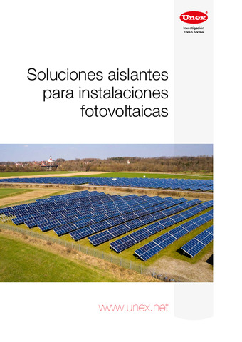 UNEX - Soluciones aislantes para instalaciones fotovoltaicas