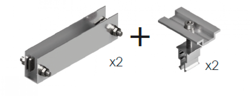 Kit Unión para soportes verticales - Unión perfil guía módulos + kit presor central click